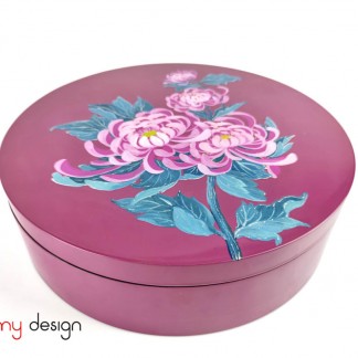 Round hand painted lacquer box 